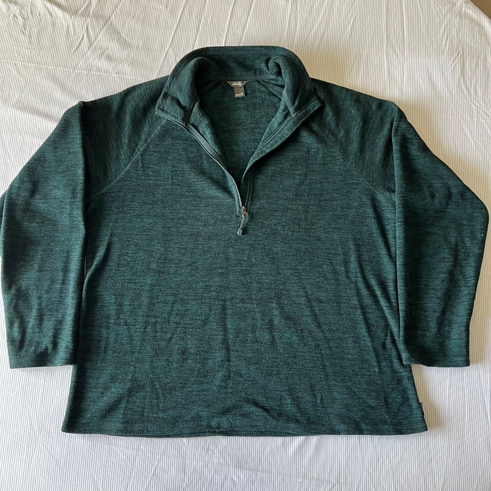 Eddie Bauer Woman’s  Dark Green 1/4 Zip Pull over XL